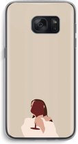 Case Company® - Samsung Galaxy S7 hoesje - I drink wine - Soft Cover Telefoonhoesje - Bescherming aan alle Kanten en Schermrand