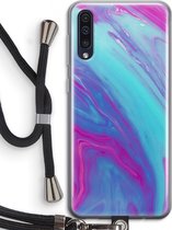 Case Company® - Samsung Galaxy A50 hoesje met Koord - Zweverige regenboog - Telefoonhoesje met Zwart Koord - Bescherming aan alle Kanten en Over de Schermrand