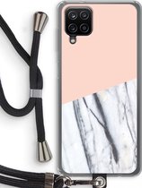 Case Company® - Samsung Galaxy A12 hoesje met Koord - A touch of peach - Telefoonhoesje met Zwart Koord - Bescherming aan alle Kanten en Over de Schermrand