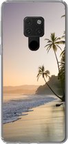 Geschikt voor Huawei P40 Lite hoesje - Strand - Zee - Palmboom - Siliconen Telefoonhoesje