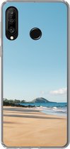 Geschikt voor Huawei P30 Lite hoesje - Strand - Zomer - Palmbomen - Siliconen Telefoonhoesje