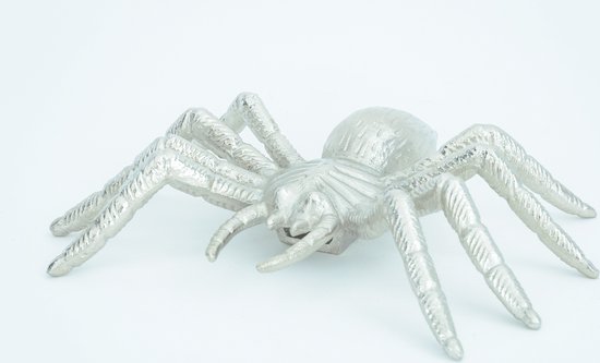 Beeld spin aluminium - 37x26x5 cm - Decoratief beeld spin - Spinnen beeld - Dieren beeld