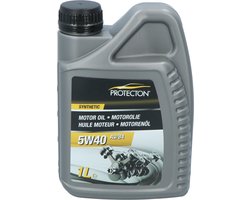 Protecton Motorolie 5W-40 A3/B4 – Synthetisch - Voor benzine-, LPG- & dieselmotoren – Hoge & zeer stabiele viscositeitindex - Veilige smeerfilm bij zeer hoge bedrijfstemperaturen - sterk antislijtage, anticorrosie en antischuim vermogen - 1 Liter