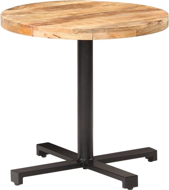 Table de bistrot Medina ronde Ø80x75 cm bois de manguier brut