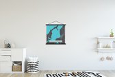Porte-affiche avec affiche - Affiche scolaire - Plan de la ville - Goëngarijpsterpoelen - Water - Carte - Carte - 40x40 cm - Lattes noires - Carte