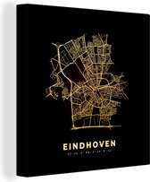 Peinture sur toile Eindhoven - Plan d'étage - Carte - Plan de la ville - 90x90 cm - Décoration murale