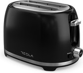 Tesla TS200BX - Broodrooster Zwart - Retro -Toaster - Ontdooien & Roosteren - 850W