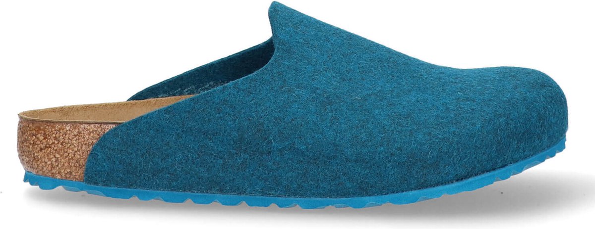 Birkenstock Amsterdam Pantoffels Petrol Regular-fit Aqua Wolvilt Blauw