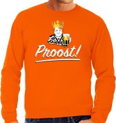 Koningsdag sweater Proost - oranje - heren - koningsdag outfit / kleding XXL