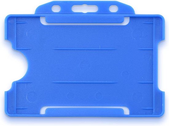 CKB ltd - Porte-cartes d'identité rigide en plastique coloré horizontal à simple face - Blauw - 10x