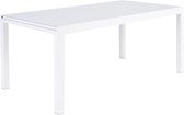 NATERIAL - table de jardin extensible LYRA - table extensible pour 8 à 10 personnes - 180/260x100cm - table à manger - aluminium - avec plateau en verre - blanc