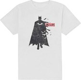 DC Comics Batman - The Batman Distressed Figure Heren T-shirt - 2XL - Wit