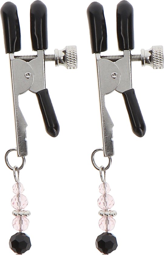 Foto: Taboom adjustable clamps with beads bondage sm nipple clamps zilver