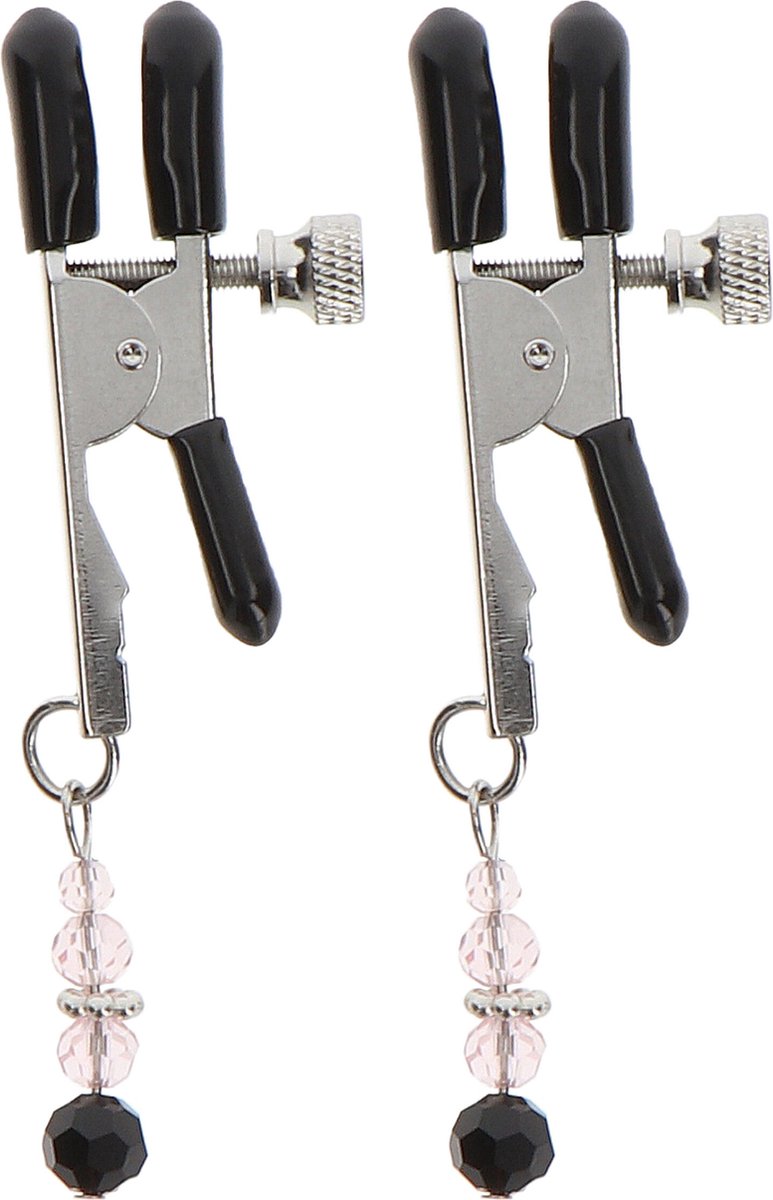 Goedkoopste Taboom - Adjustable Clamps With Beads - Bondage / SM Nipple clamps Zilver
