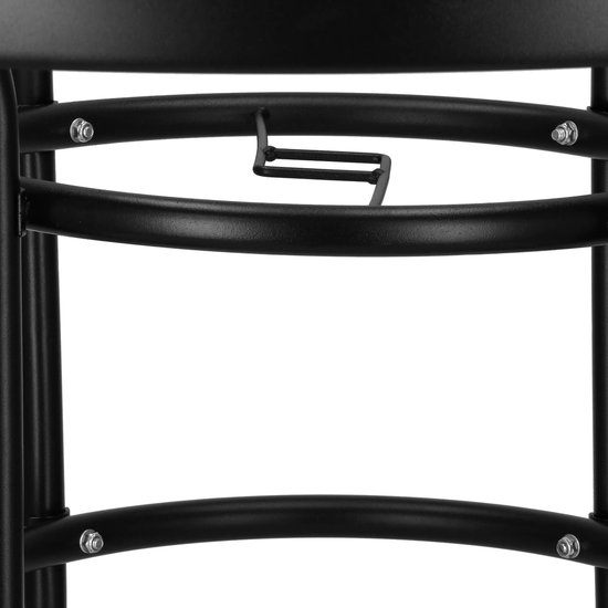 Table de jardin Springos | table d'extérieur | Table d'appoint d'extérieur | Métal | Verre trempé | Rond | 90 x 72 cm | Noir