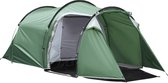 Tente Outsunny pour 3-4 Personnes 190T Tente Tunnel Tente de Camping Fibre de Verre Vert Foncé A20-173