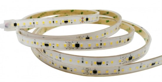 Leddle - LED strip -Lichtstrip met aansluiting- Directe 220V aansluiting - Dimbaar - Geen driver nodig - Keuken - Slaapkamers - Woonkamers-IP67 Waterdicht-100cm(1M)- 120Led/1meter- 16W/1meter - 1920Lumen -6000K Koel Wit licht
