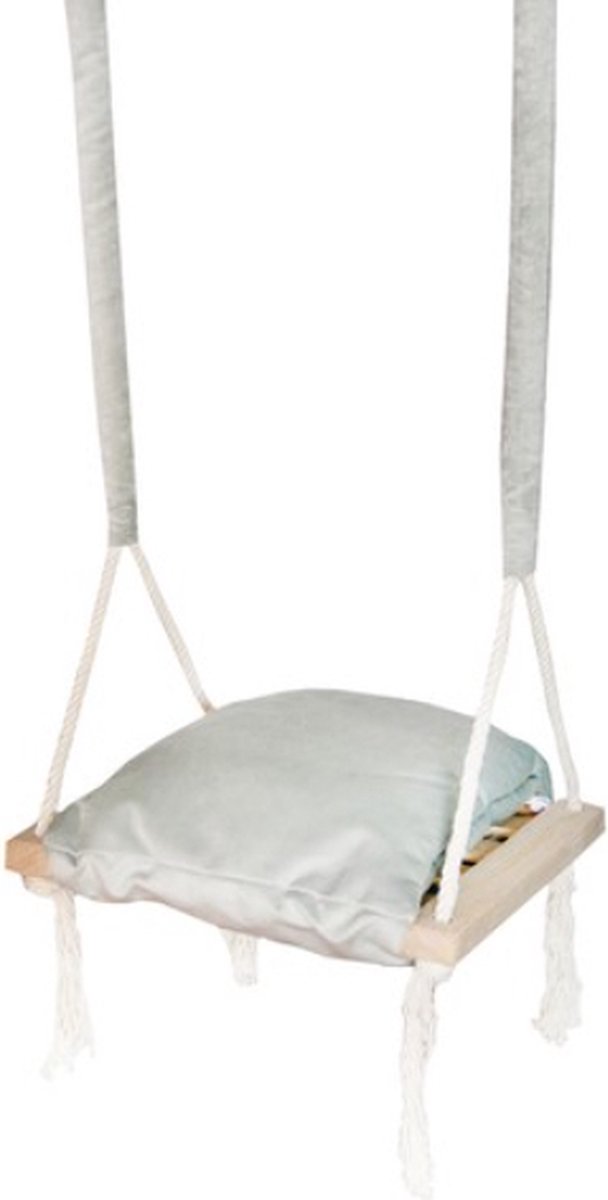 Babyschommel voor Binnen - 3-in-1 Grijze Plafondhanger - Baby swing seat - Gemaakt van hout van Ukje — afbeelding 3