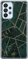 Casimoda® hoesje - Geschikt voor Samsung A33 - Abstract Groen - Backcover - Siliconen/TPU - Groen