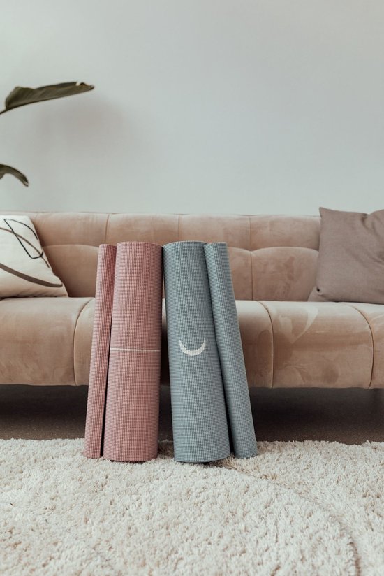 Yogamat sticky extra dik moon asgroen - Lotus - 6 mm - fitnessmat - sportmat - pilates mat van Yogamat — afbeelding 4