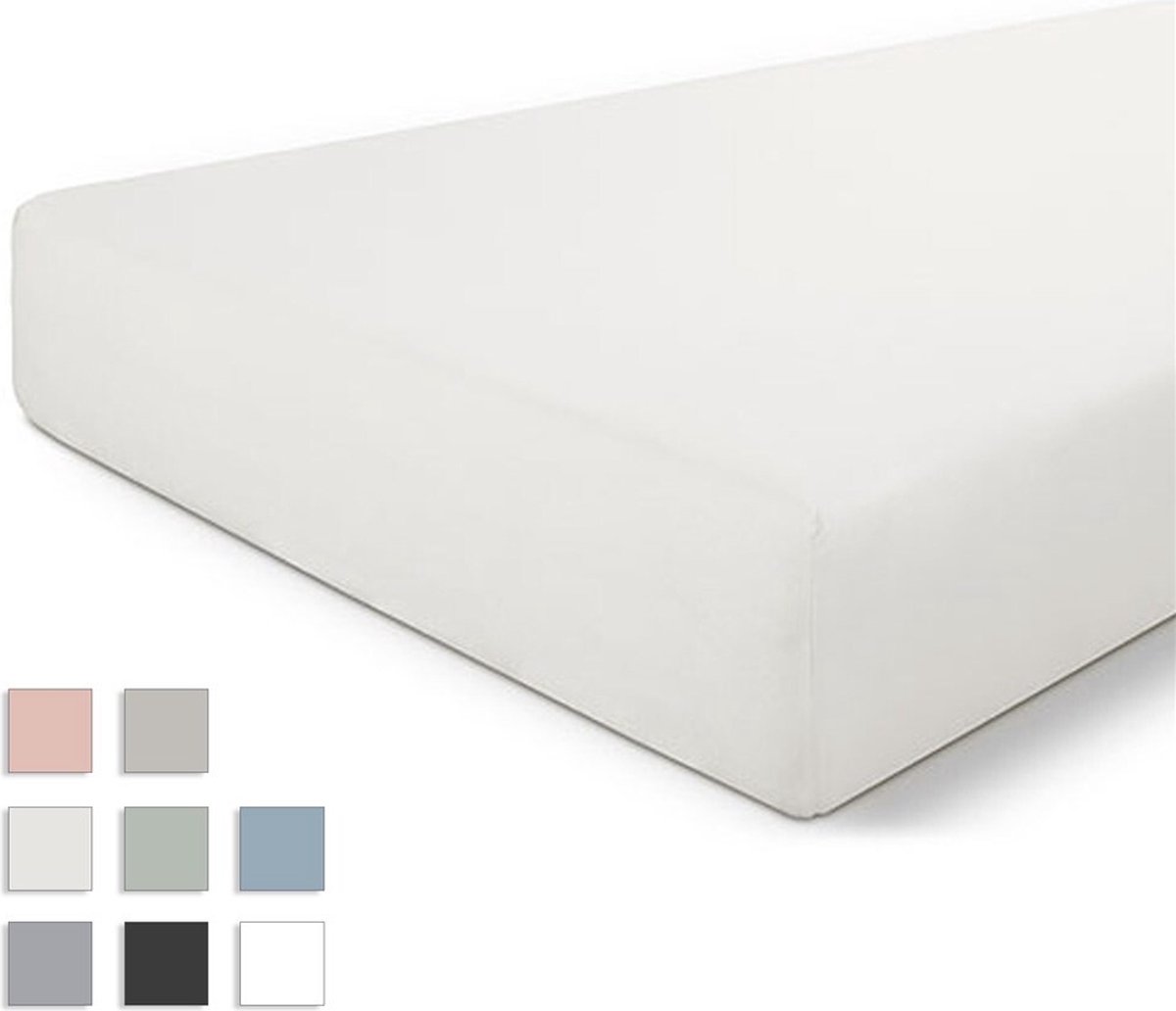 Byrklund Hoeslaken Bed Basics Cotton - 180x220 - 100% Katoen - Off White