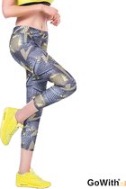 Dames Legging | leggen met patroon | hoog sluitend |elastische band |sport legging | yoga legging | fitness legging | kleur: kleurblok  | Maat: M