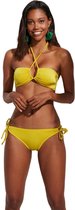 No Gossip Bandeau bikini met strikceintuur en borstkussen MUSTARD 42