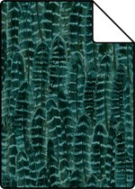 Proefstaal Origin Wallcoverings behang veren smaragd groen - 347399 - 26,5 x 21 cm