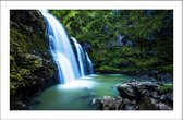 Walljar - Waikani Falls - Muurdecoratie - Poster met lijst