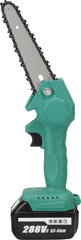 Accu Kettingzaag - 6 inch kettingzaag - Elektrische Boomzaag - handkettingzaag - met 2 accu en 1 oplader - voor Tuinboom Ranch Bomen Snijden Hout - Groen