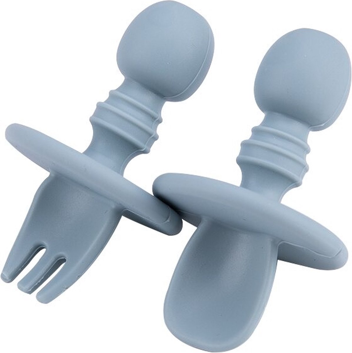 Goedkoopste Milla Siliconen Baby Bestek - Gekleurd Servies voor Kids - voor Kinderen en Peuter - Schattig - Vork en Lepel - Blauw