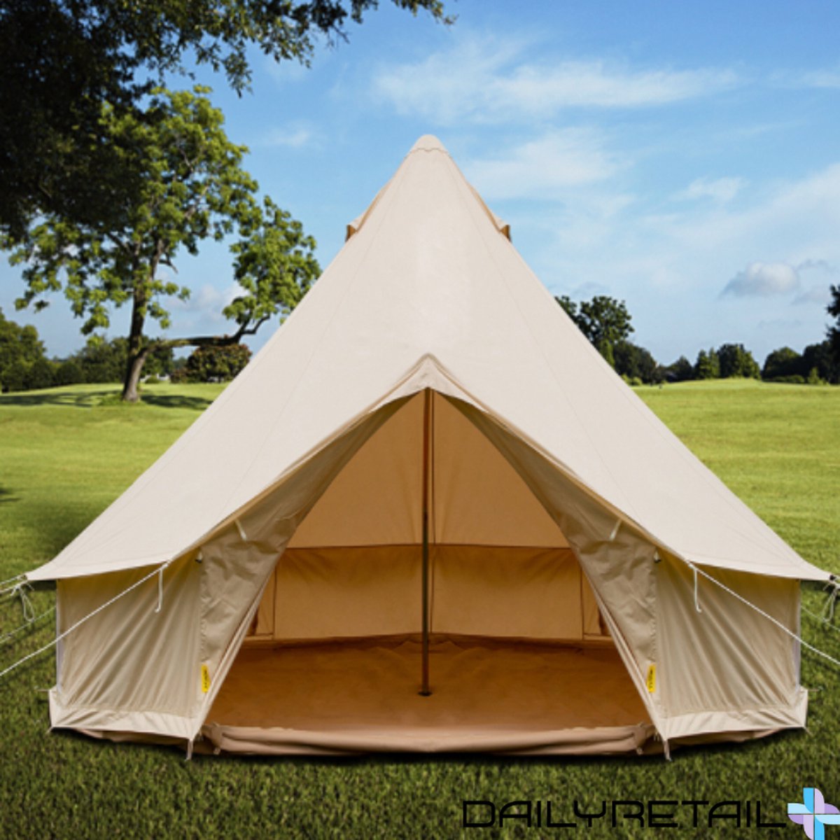 DailyRetail® Tente de Camping Imperméable - Tente de Camping Ronde - Katoen  /Toile -... | bol.com