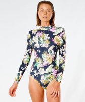 Rip Curl - UV-zwempak voor dames - On the Coast - Lange mouw - All Over Print - Zwart - maat M