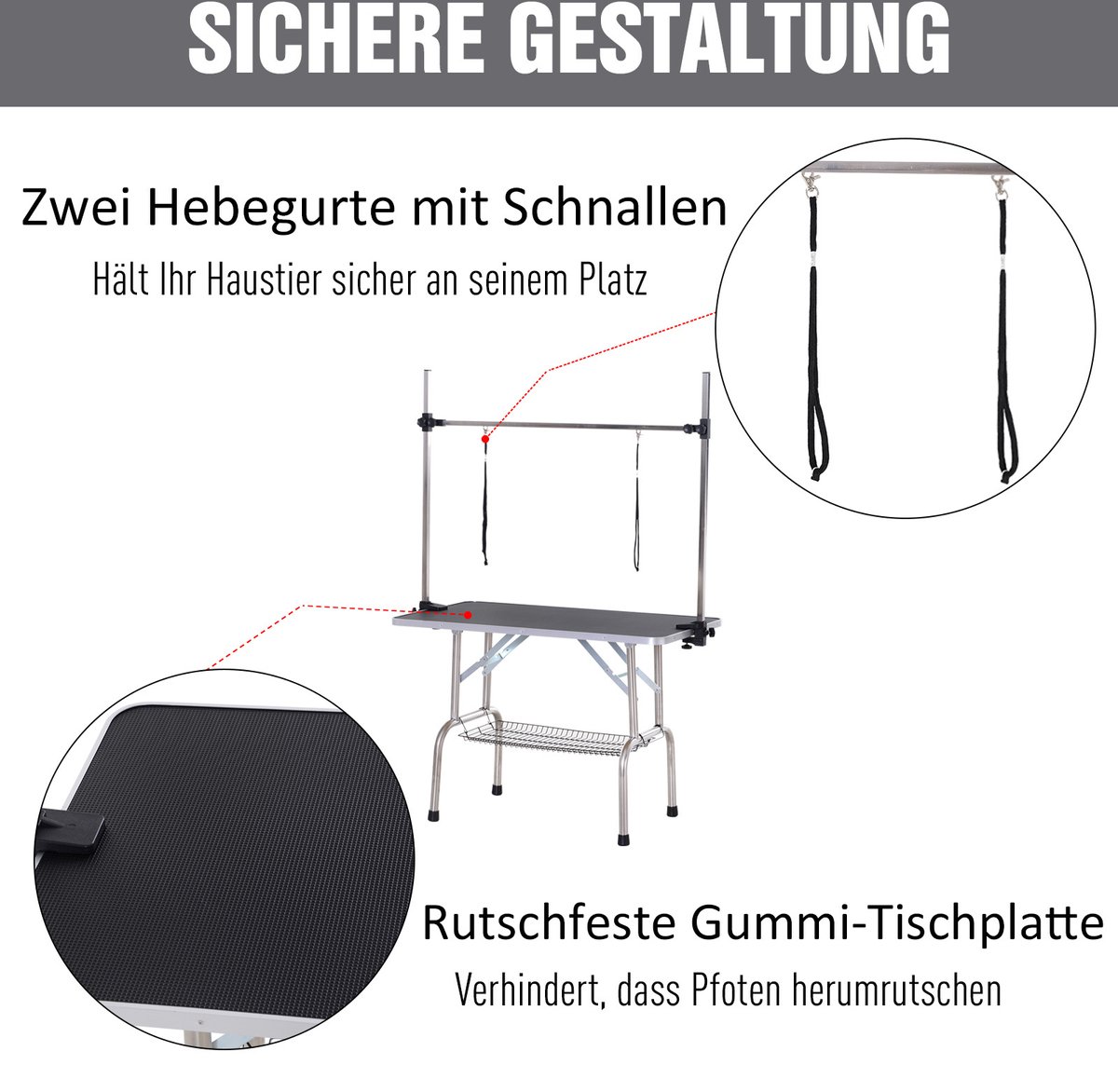 trimtafel, dierentrimtafel, ronde scheertafel, luchtdruklift