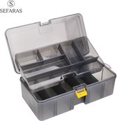 Fish Life Mini Visaas koffer - Viskoffer - Accessoire koffer - Tacklebox - Transparant - 11 beschikbare vakken - 21.5 x 12 x 6.7 CM - (Let op de afmetingen!)