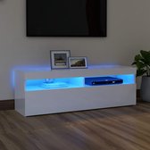 Tv-meubel met LED-verlichting 120x35x40 cm hoogglans wit
