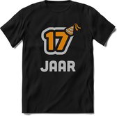 17 Jaar Feest kado T-Shirt Heren / Dames - Perfect Verjaardag Cadeau Shirt - Goud / Zilver - Maat L