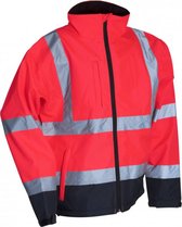 Lyngsøe Rainwear Hi-Vis ademende softshell rood/zwart 5XL