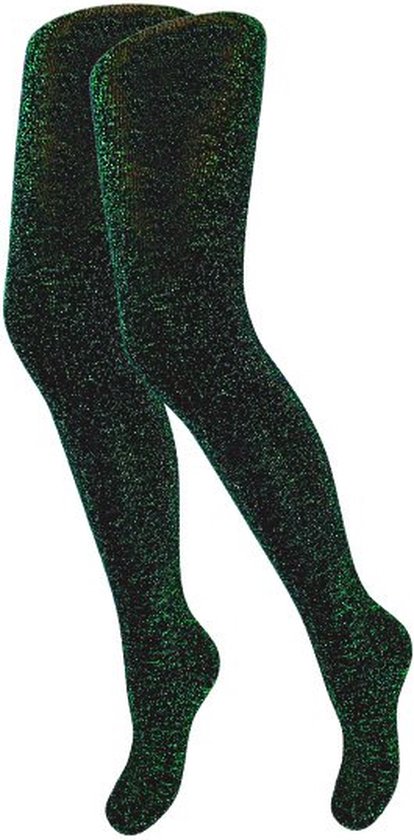 Collants enfant - Glitter - Zwart- Vert - Taille 122/128