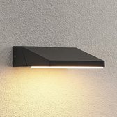 Lucande - LED wandlamp buiten - 1licht - aluminium, polycarbonaat - H: 5.2 cm - antraciet, gesatineerd wit - Inclusief lichtbron