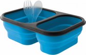 lunch box opvouwbaar silicoon 21 x 15 cm blauw maat M