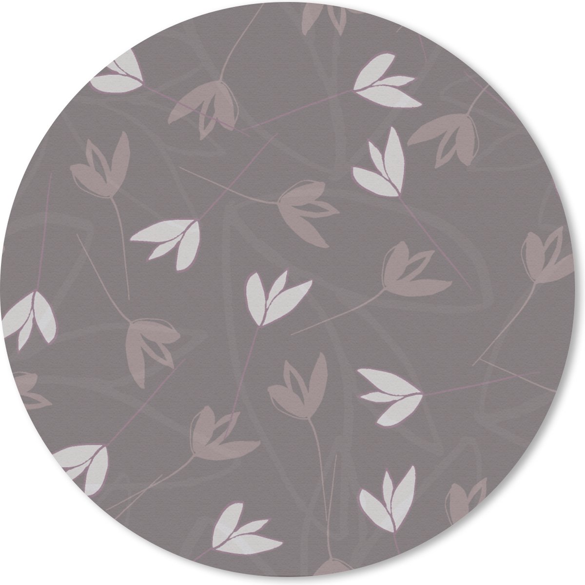 Muismat rond 30x30 cm - Mousepad Patronen - Tulpen - Minimalistisch - Ronde muismatten