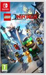 De cover van de Nintendo Switch game 'The Lego Ninjago Movie Videogame' met verschillende ninja's.