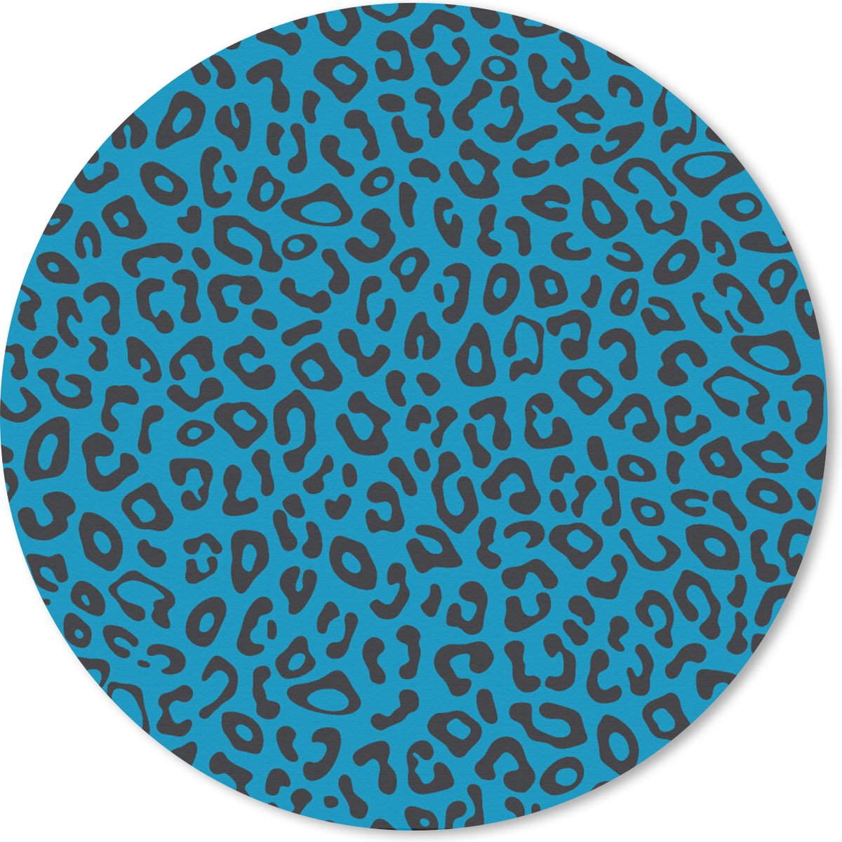 Muismat rond 30x30 cm - Mousepad Panterprint - Blauw - Design - Dieren - Ronde muismatten