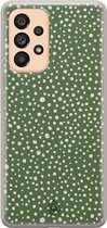 Casimoda® hoesje - Geschikt voor Samsung A53 - Green Dots - Backcover - Siliconen/TPU - Groen