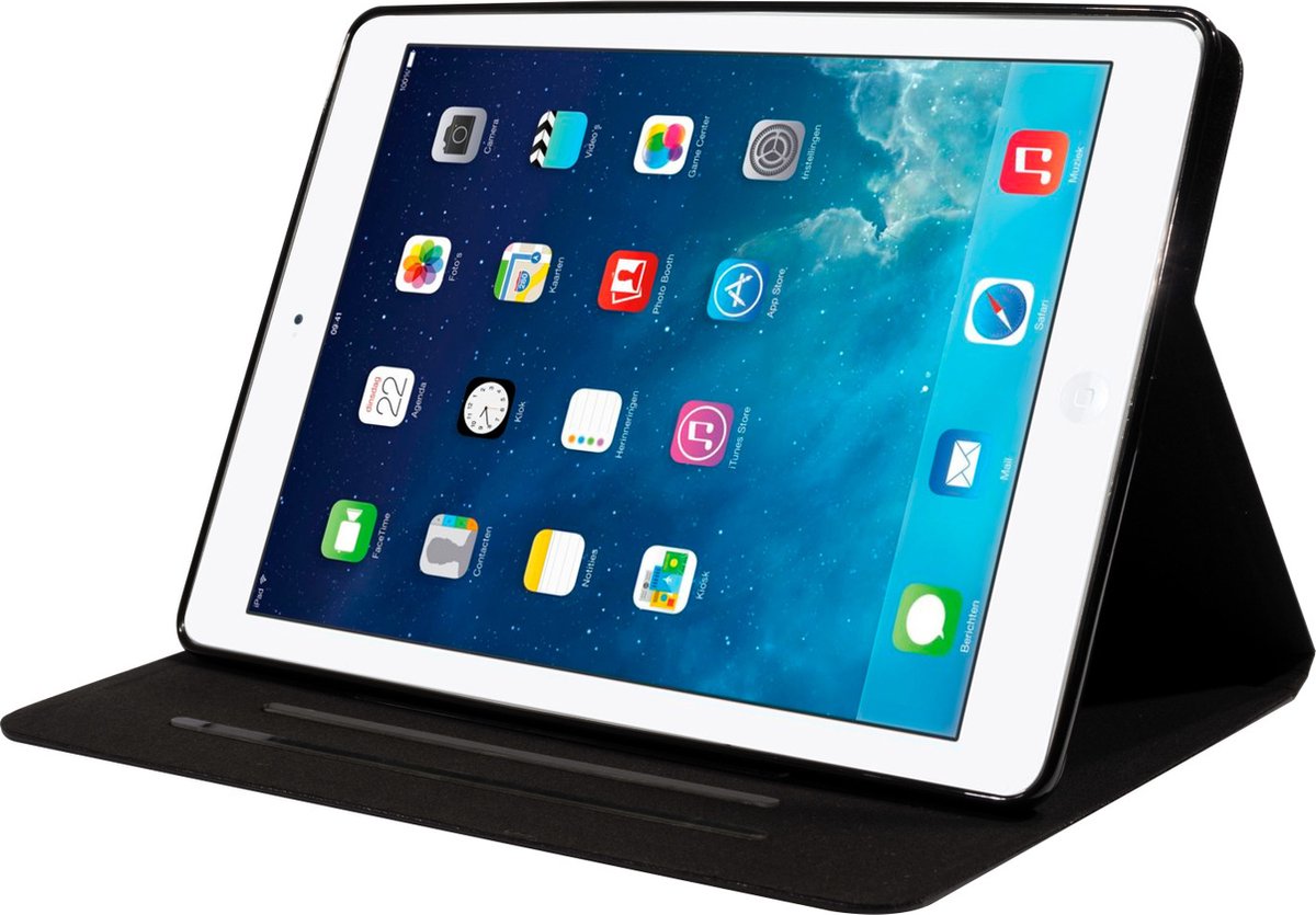 Apple iPad Air 2 9.7 (2014) Hoes - Mobiparts - Classic Serie - Kunstlederen Bookcase - Zwart - Hoes Geschikt Voor Apple iPad Air 2 9.7 (2014)