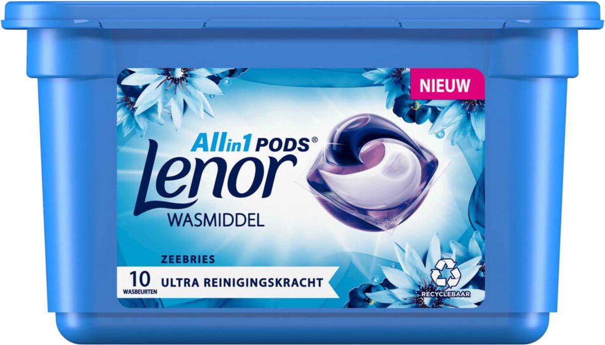 Goedkoopste 6x Lenor Wasmiddel All-in-1 Pods Zeebries 10 stuks