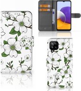 Book Case Geschikt voor Samsung Galaxy A22 4G | M22 Hoesje Dogwood Flowers