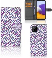 Telefoonhoesje Geschikt voor Samsung Galaxy A22 4G | M22 Flip Cover Feathers Color