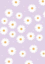 Purple Daisy's Poster (21x29,7cm) - Wallified - Tekst - Zwart Wit - Poster - Wall-Art - Woondecoratie - Kunst - Posters